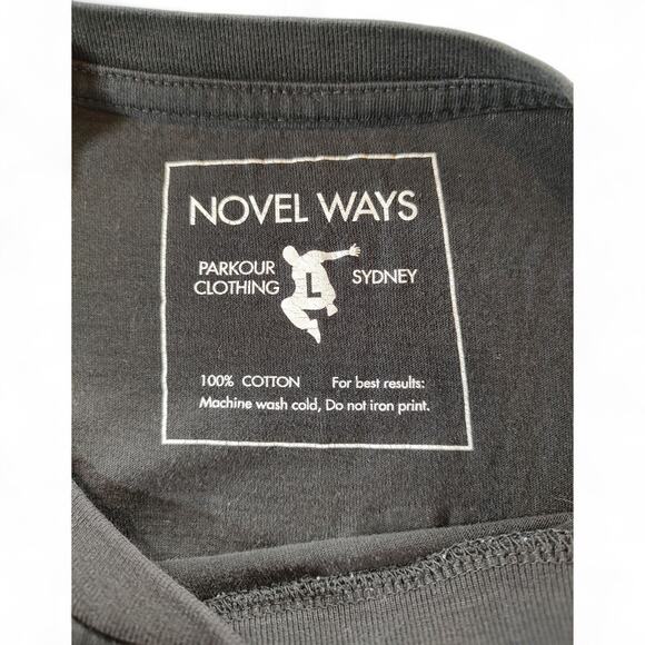 Parkour Jump REACH ESCAPE Tee Orange Black Double Sided Graphic T-Shirt Grunge L - Picture 2 of 6